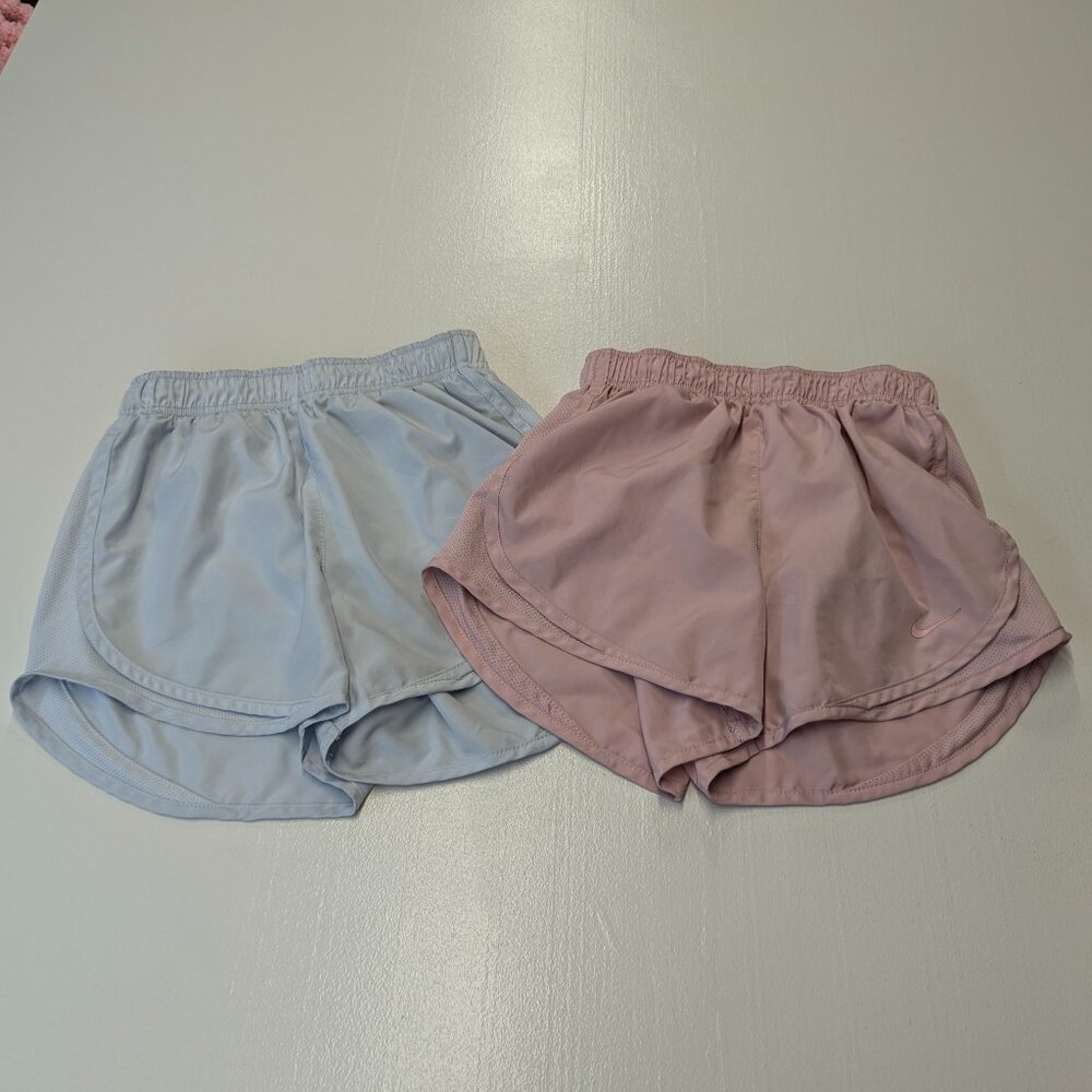Two Pair Nike Dri Fit Running Shorts Size XS Pinkish and Bluish